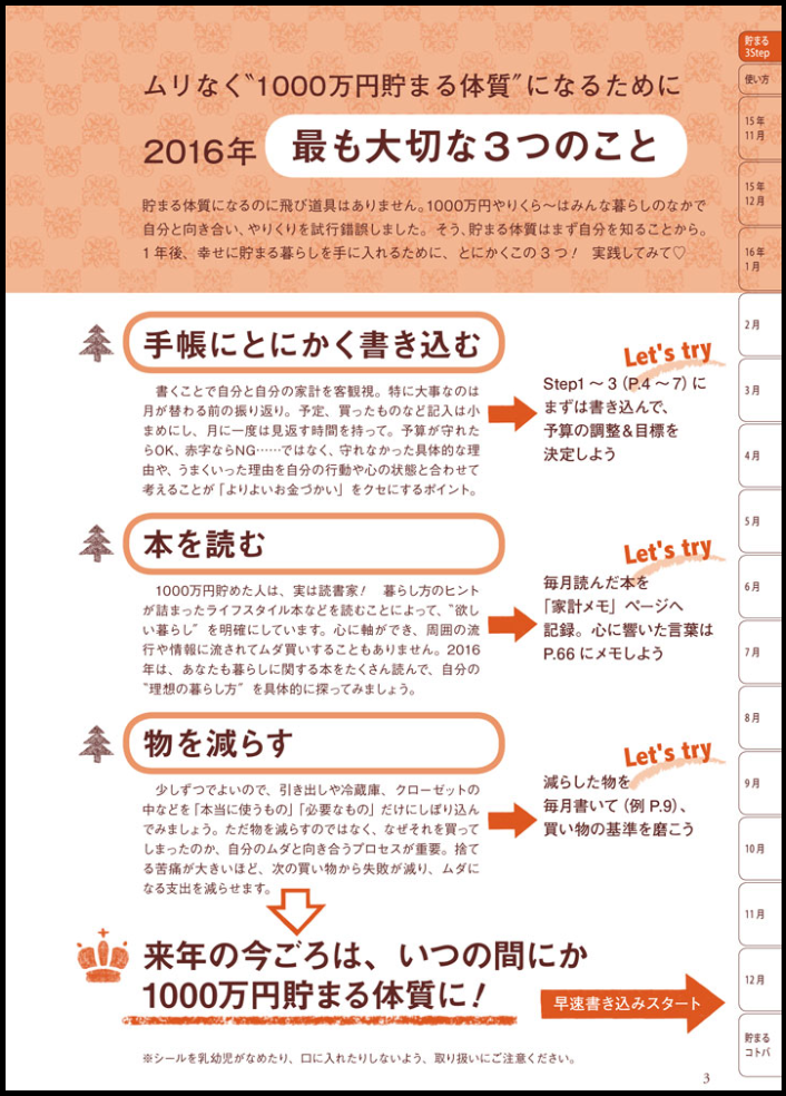 サンキュ 11月号 付録 1000万円貯まる体質になる 主婦手帳16 雑誌付録ダイアリー 発売予定 レビューブログ