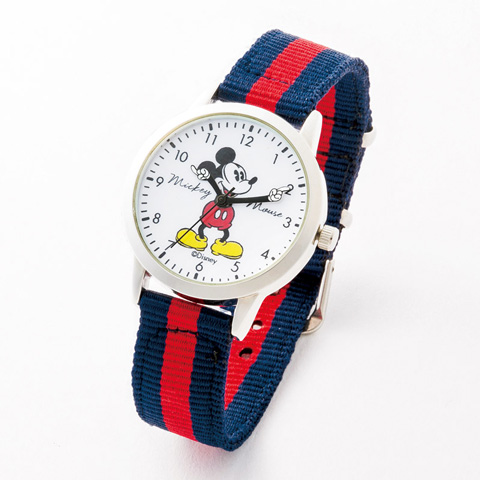 非売品 雑誌付録 [SPRING] ミッキー腕時計 2017年10月号 ミッキーマウスのビッグフェイス ディズニーグッズ 赤い秒針 2020/10月電池交換済